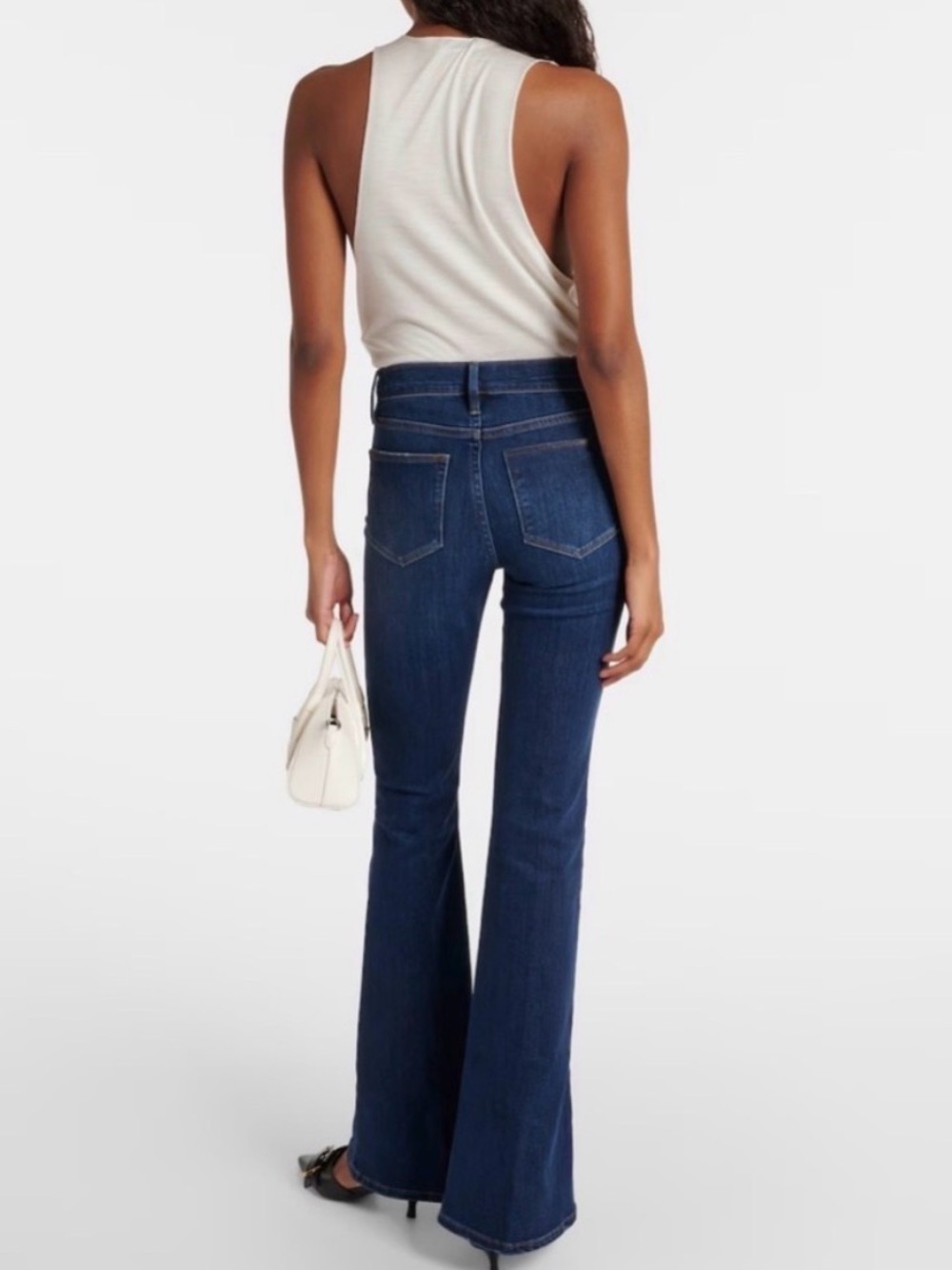 FRAME Le High Flare Jeans Dublin Dark Wash High Rise 32 - Picture 3 of 12